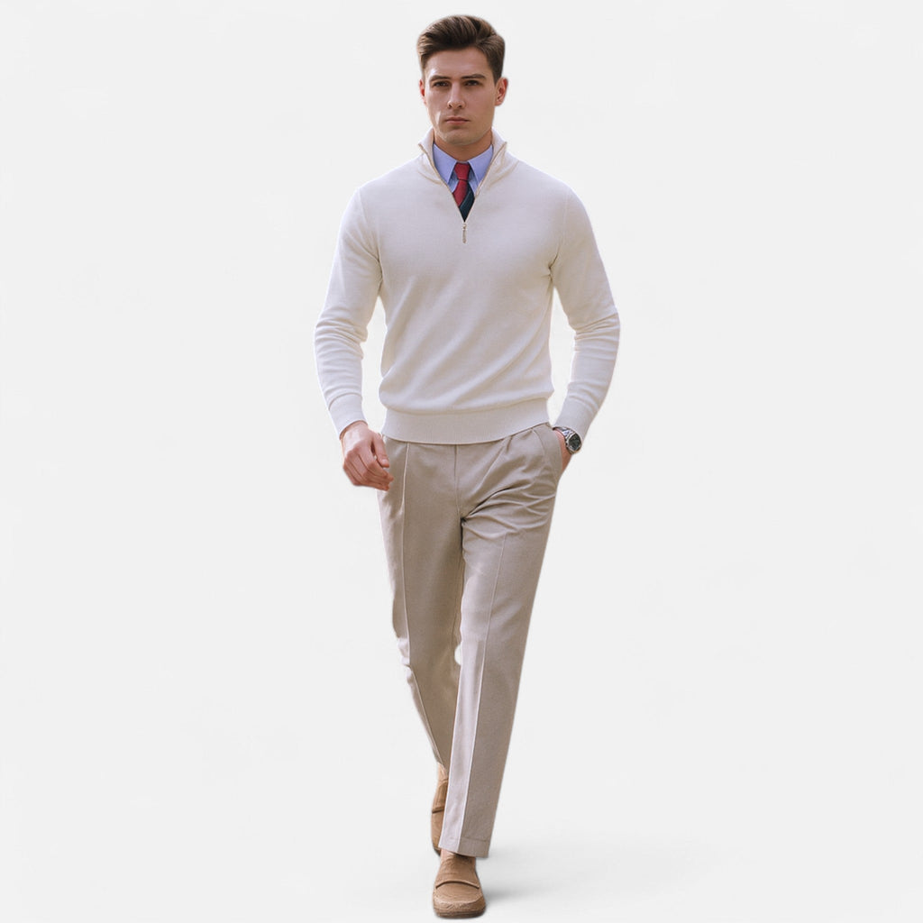 Pull à demi-zip pour homme, printemps