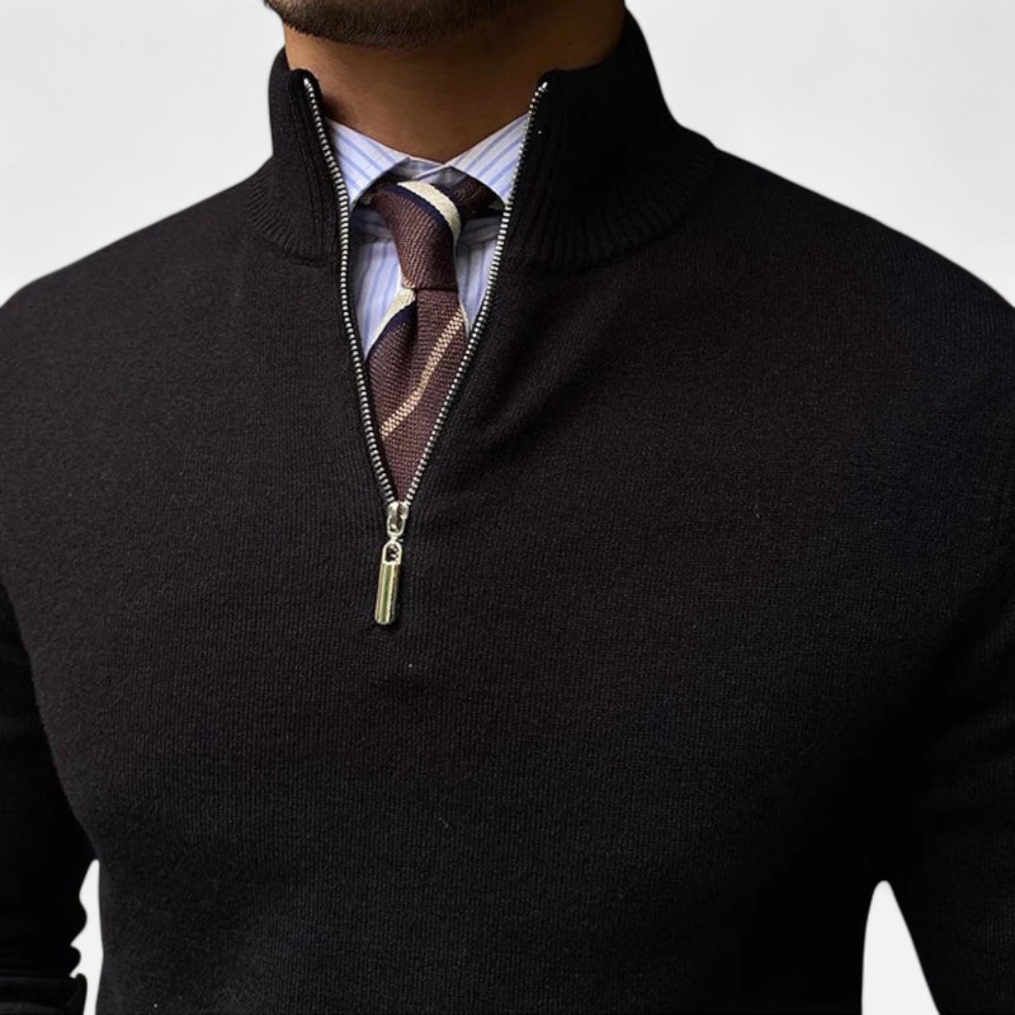 Pull à demi-zip pour homme, printemps