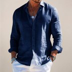 Chemise décontractée à manches longues pour homme avec boutons