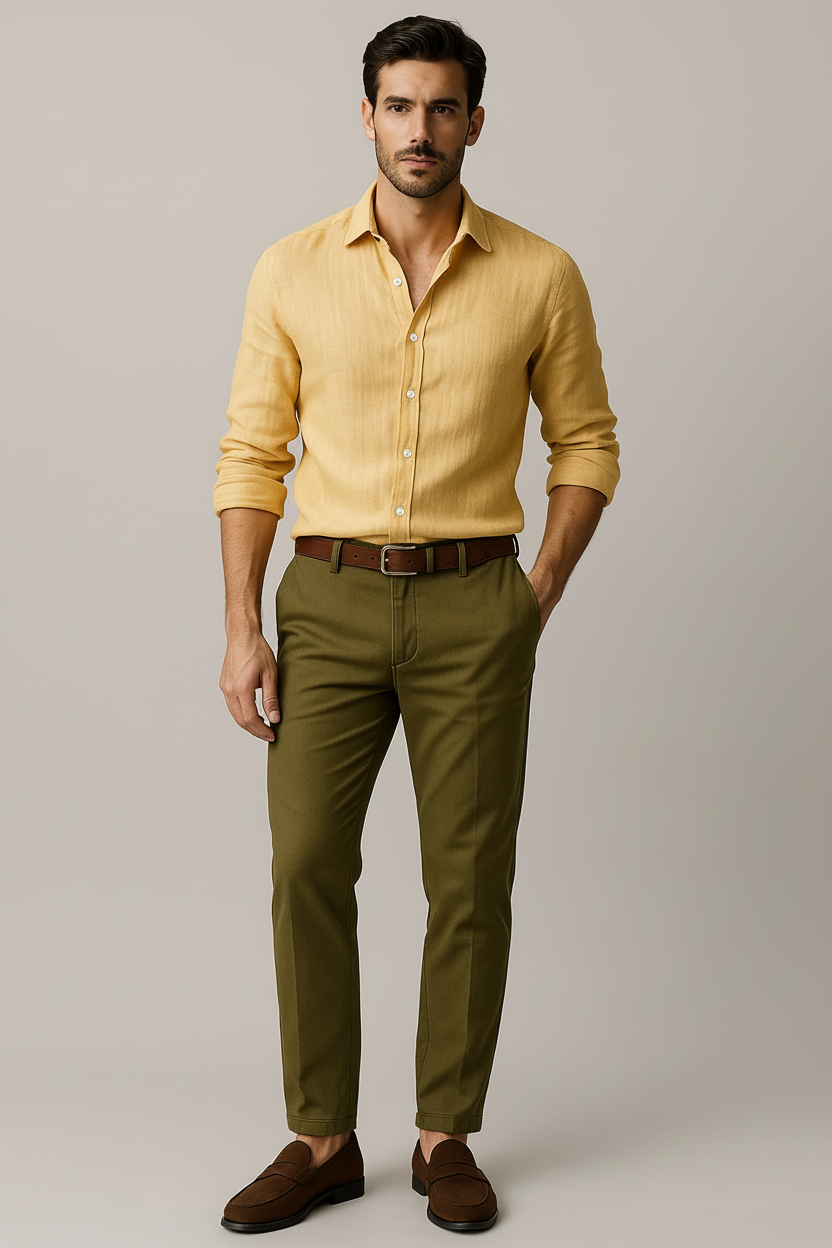 Chemise boutonnée vintage pour homme
