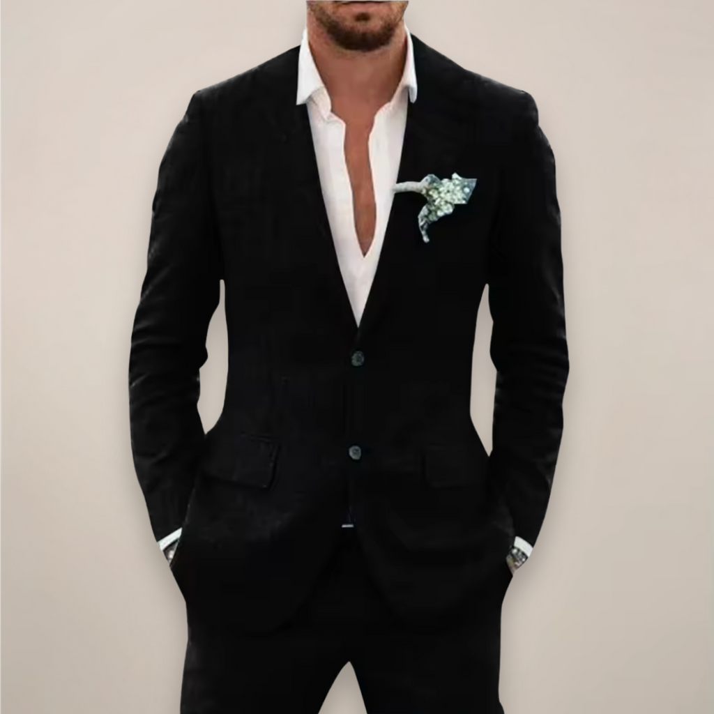Men's two-piece single-breasted suit