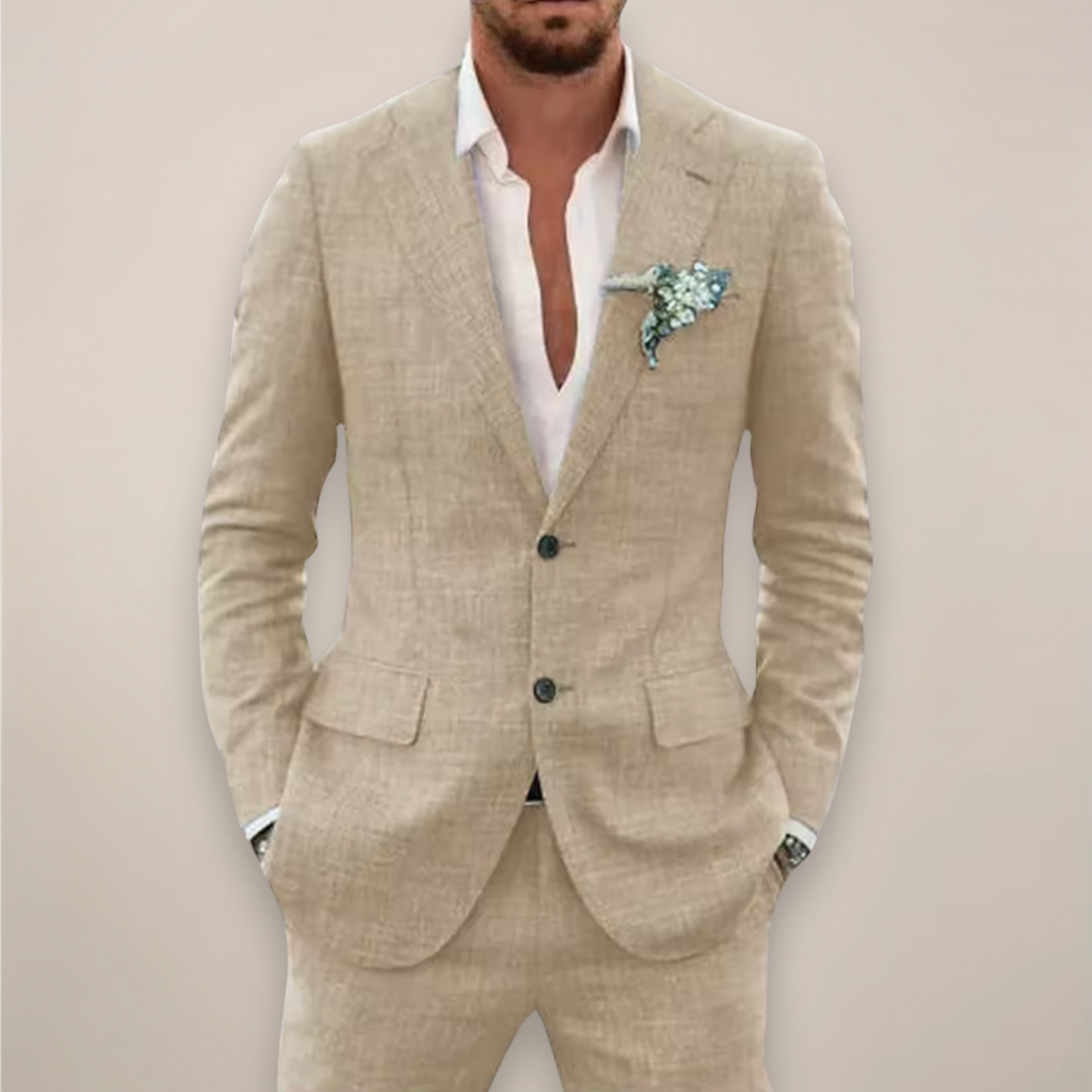 Men's two-piece single-breasted suit
