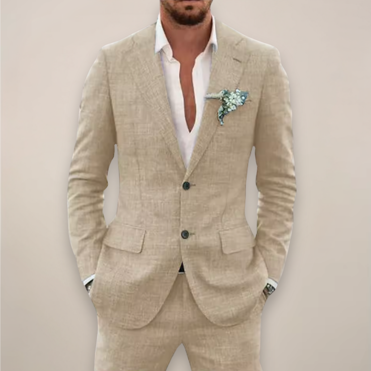 Men's two-piece single-breasted suit