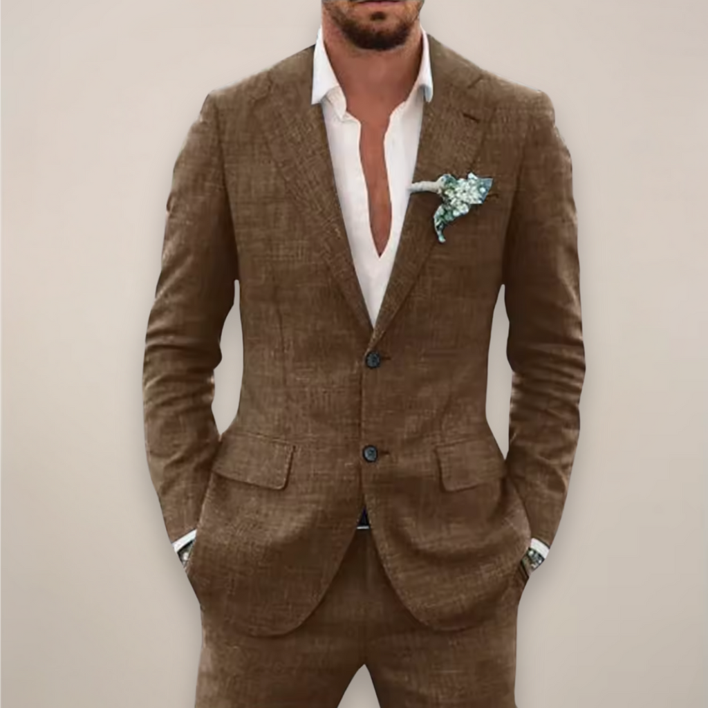 Men's two-piece single-breasted suit