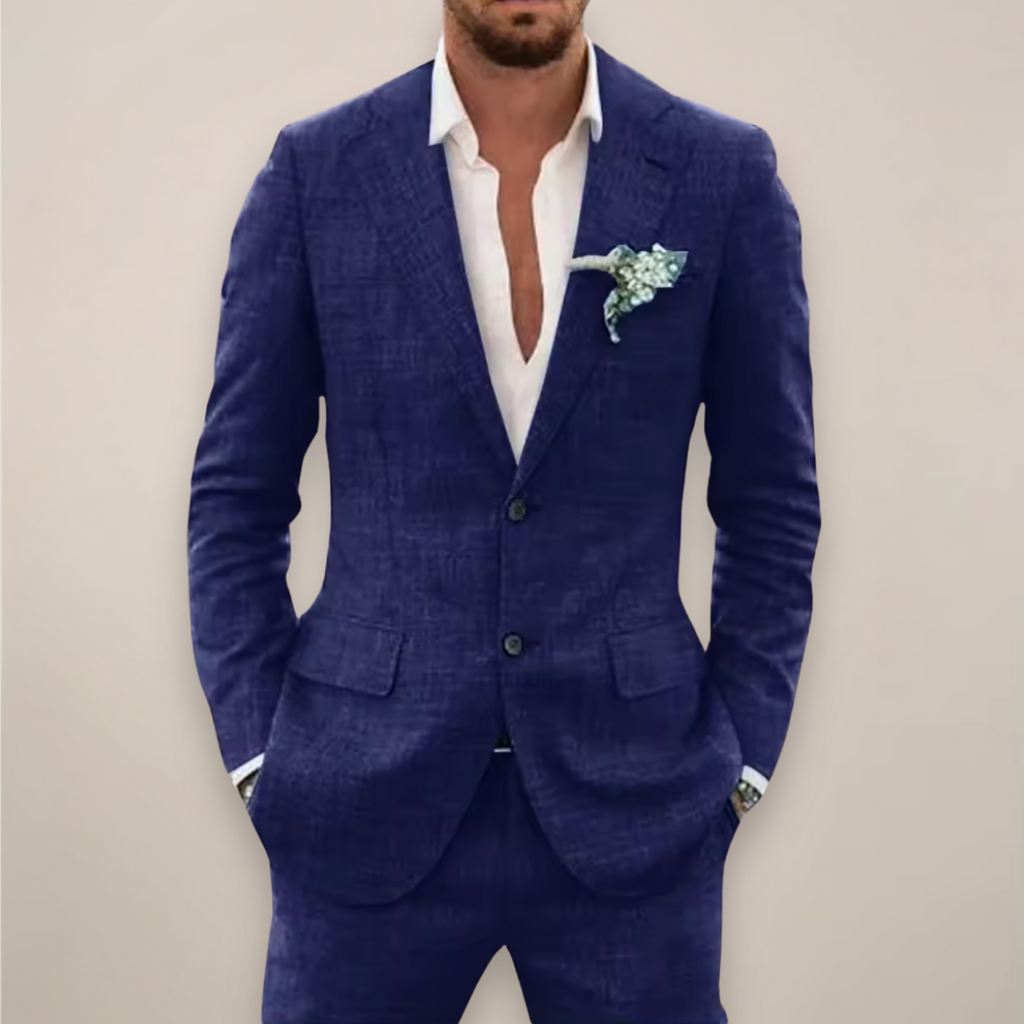 Men's two-piece single-breasted suit