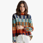 Mariana | Pull col roulé patchwork en cachemire