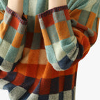Mariana | Pull col roulé patchwork en cachemire