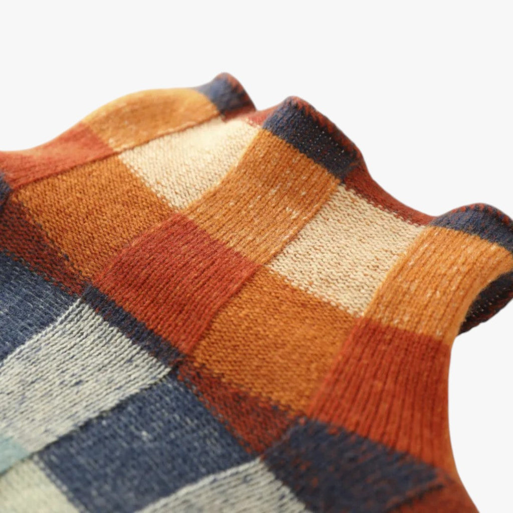 Mariana | Pull col roulé patchwork en cachemire