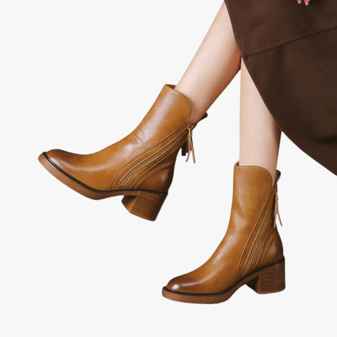 Madelyn | Women's Ankle-High Boot with Block Heel and Cushioned Comfort