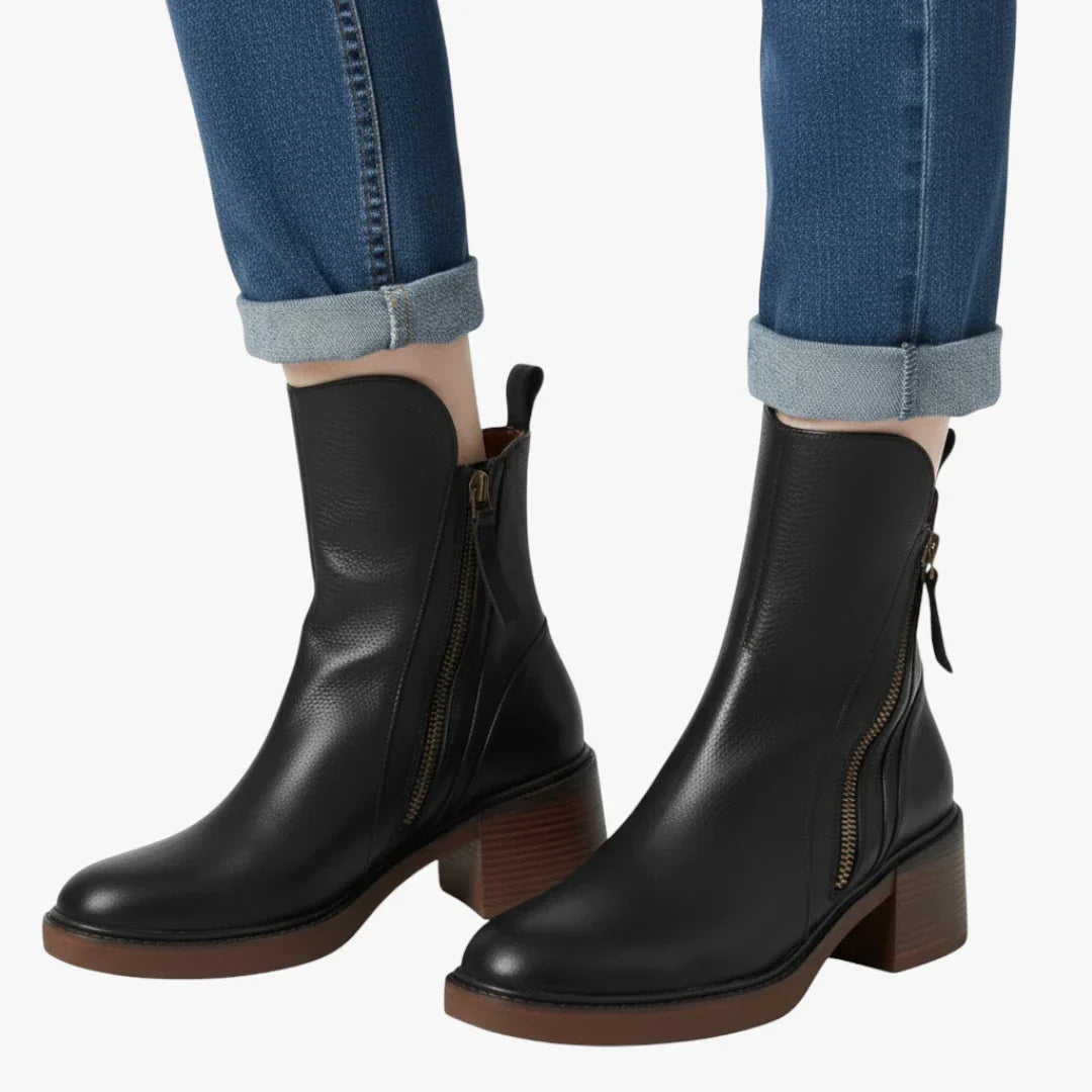 Madelyn | Women's Ankle-High Boot with Block Heel and Cushioned Comfort