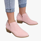 Kailani | Boots Bottines en daim avec fermeture éclair et talon pour femmes