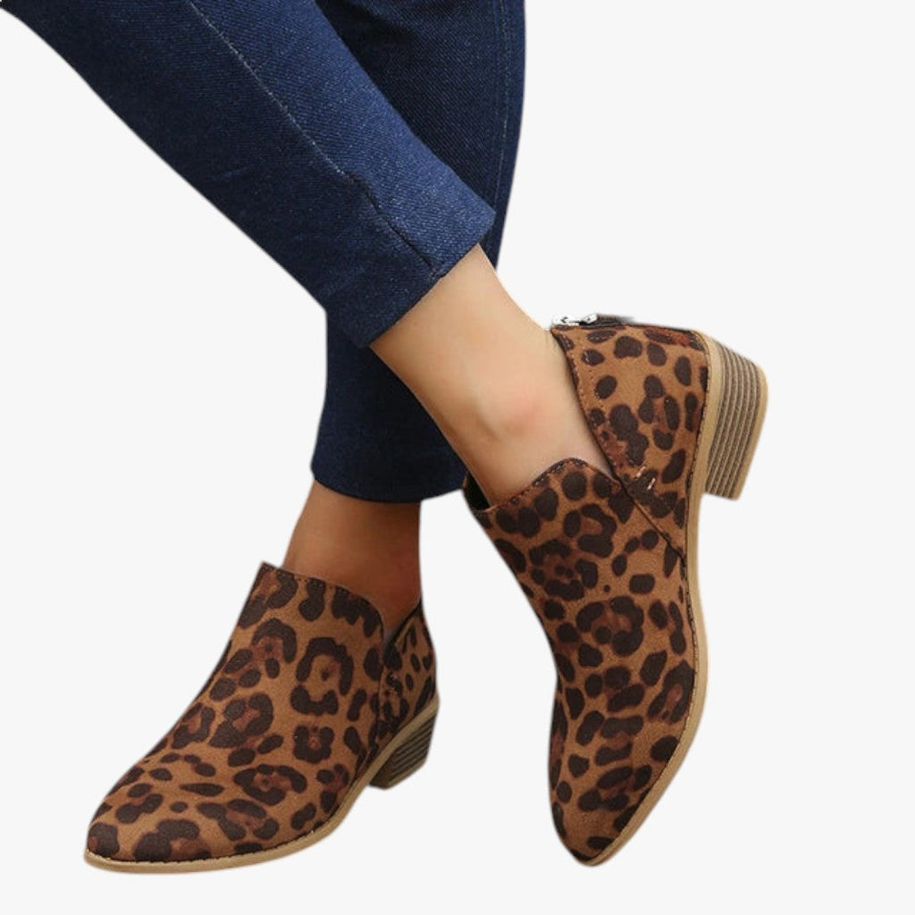Kailani | Boots Bottines en daim avec fermeture éclair et talon pour femmes