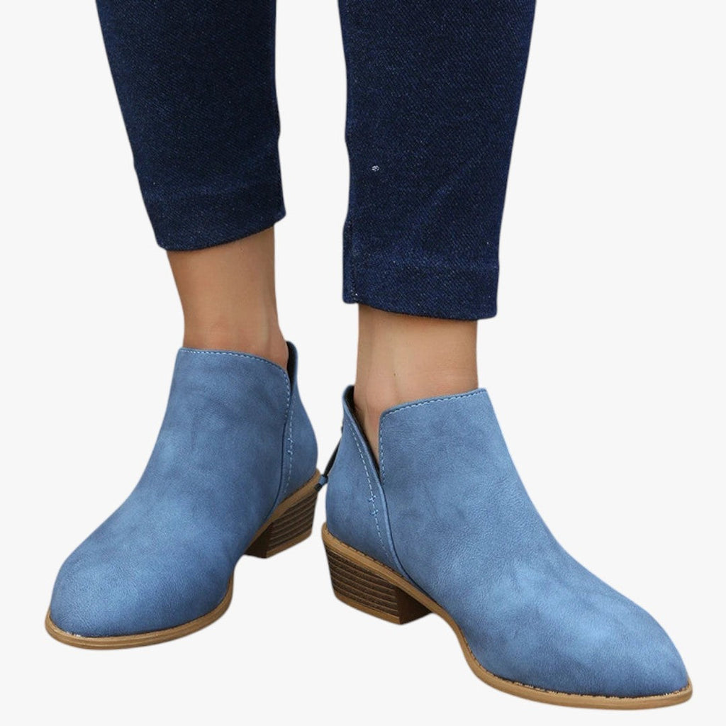 Kailani | Boots Bottines en daim avec fermeture éclair et talon pour femmes