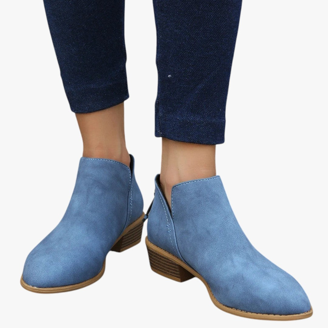 Kailani | Boots Bottines en daim avec fermeture éclair et talon pour femmes