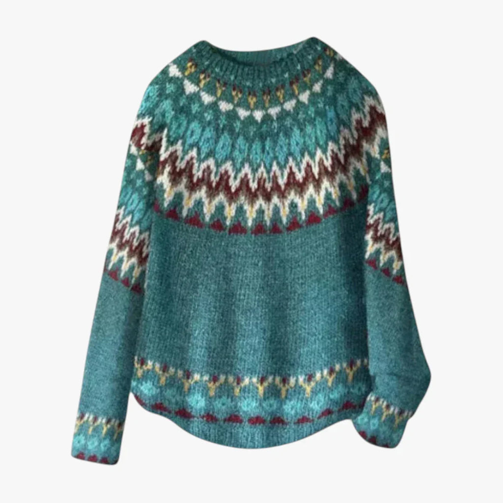Eliza | Pull en laine tricotée de style norvégien pour femmes