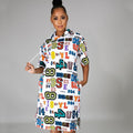Mode Lettre Impression Robe à capuche
