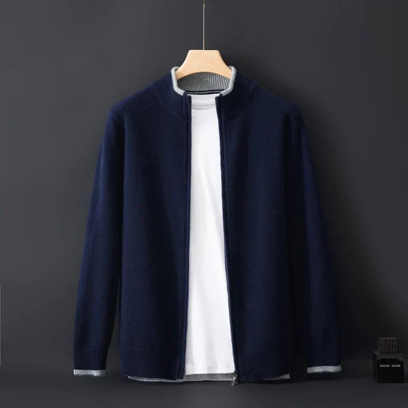 Men's Cashmere Zipper Jacket Warm and Stylish - Perfect for Autumn