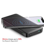 Banque d'alimentation à charge rapide sans fil - 10 000 mAh à double sortie
