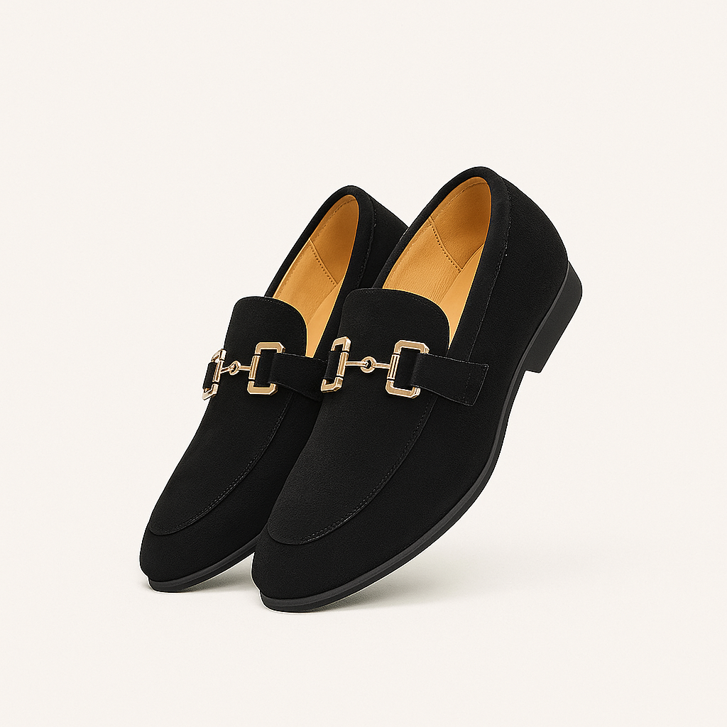 Nero - Mocassins en daim avec boucle en métal pour l'automne