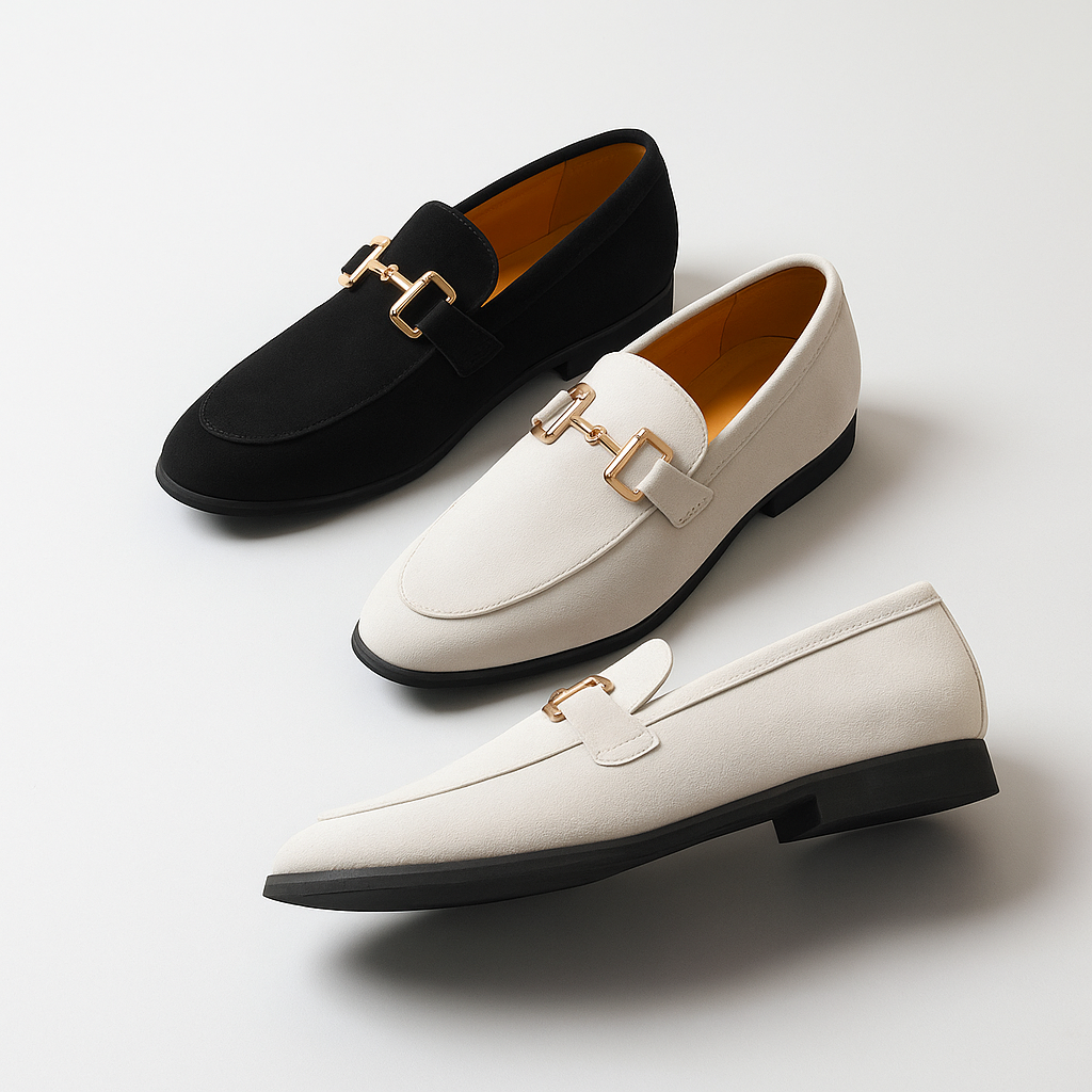 Nero - Mocassins en daim avec boucle en métal pour l'automne