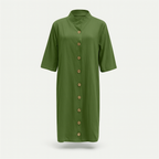 Green casual midi dress for women