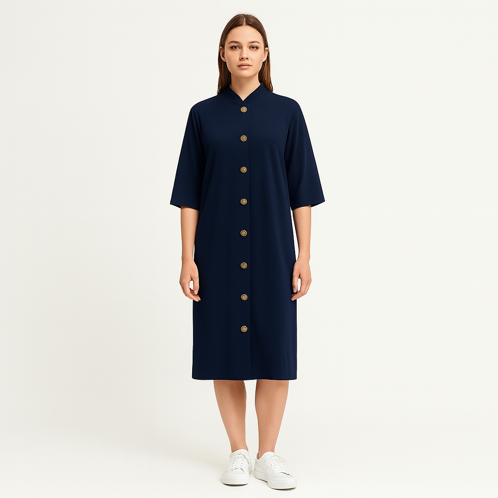 Nora - robe midi simple et décontractée pour femme, idéale pour l'automne