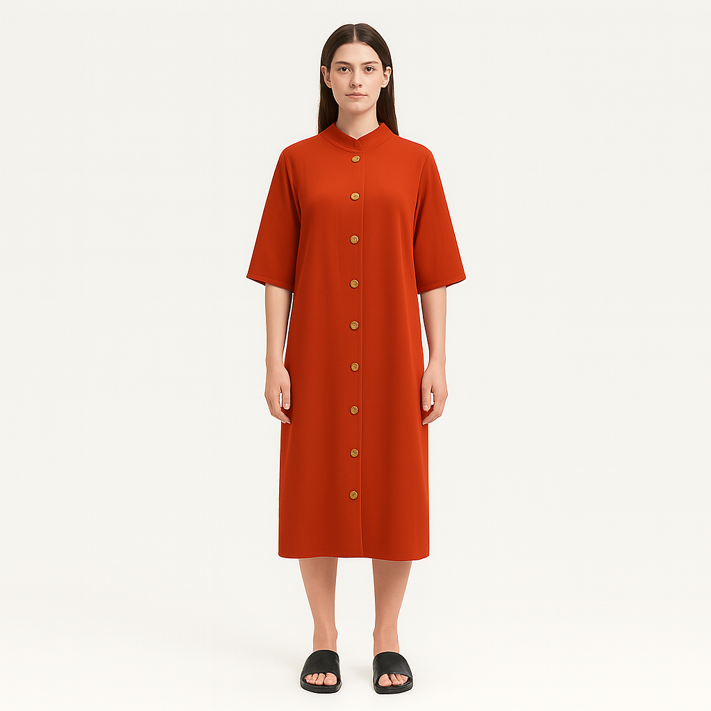 Nora - robe midi simple et décontractée pour femme, idéale pour l'automne