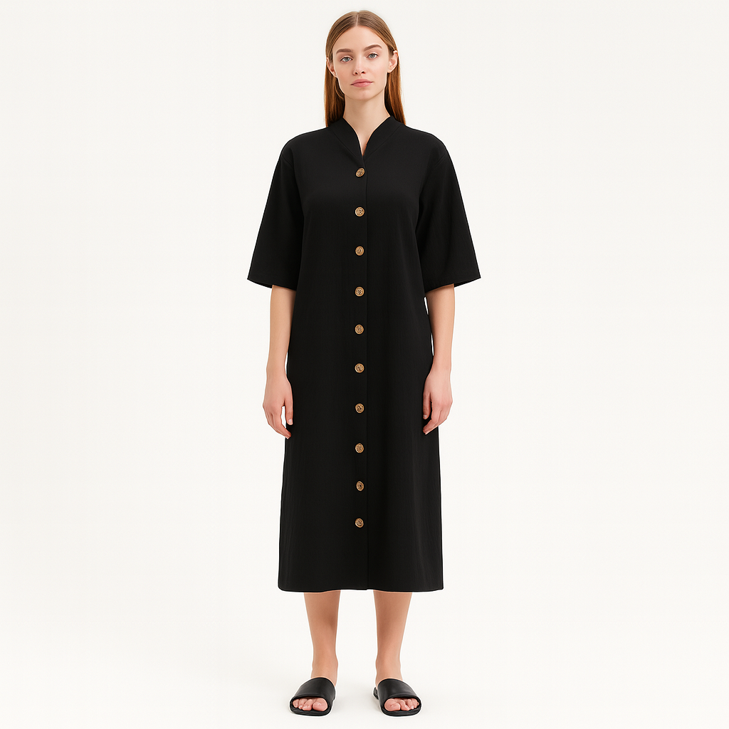 Nora - robe midi simple et décontractée pour femme, idéale pour l'automne