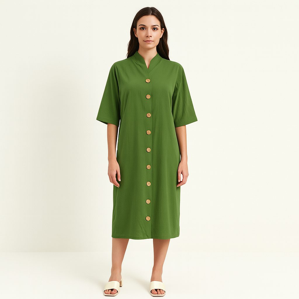 Nora - robe midi simple et décontractée pour femme, idéale pour l'automne