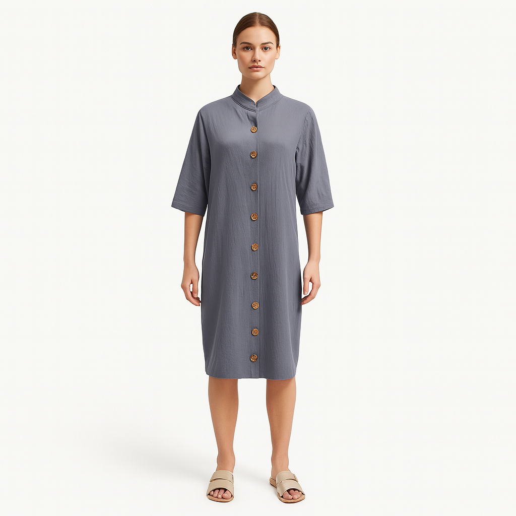 Nora - robe midi simple et décontractée pour femme, idéale pour l'automne