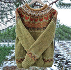 Pull-over vintage en tricot pour hommes - Col rond classique