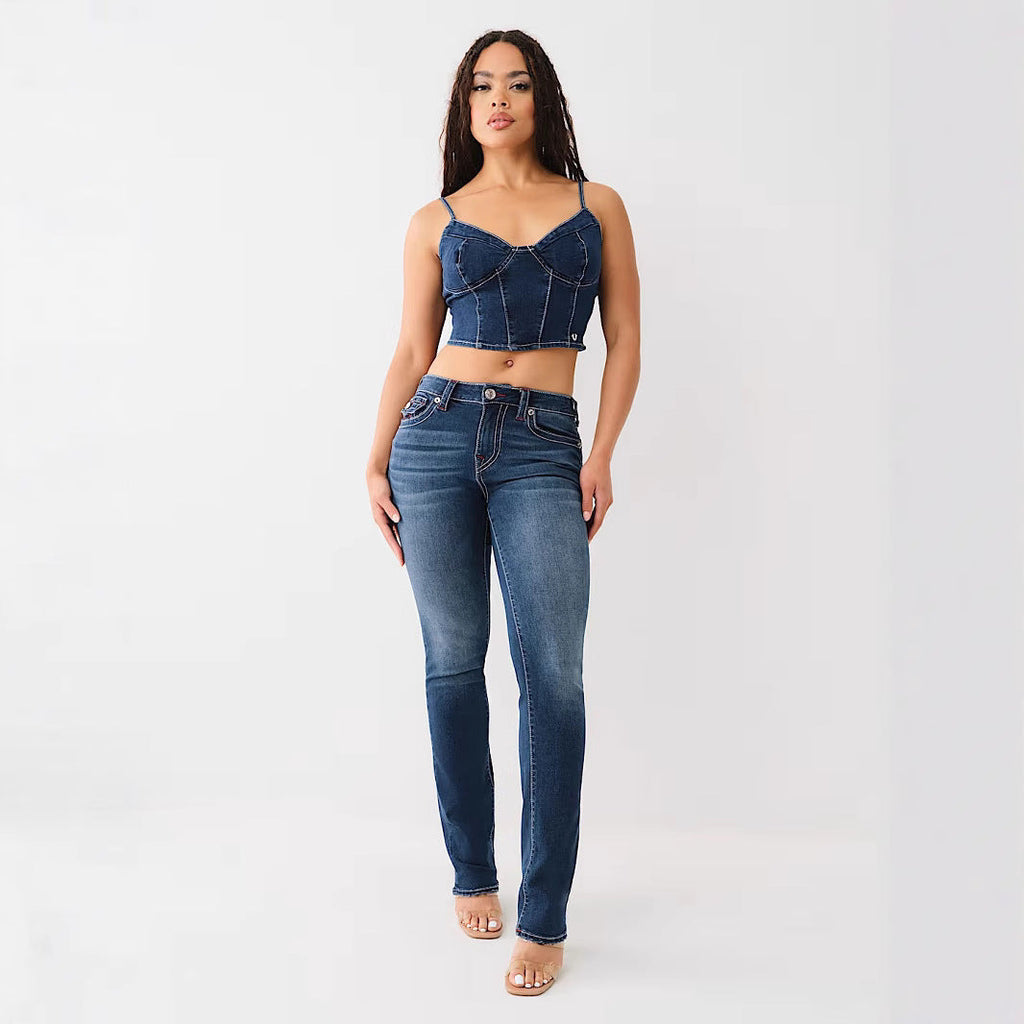 Jean brodé taille haute vintage