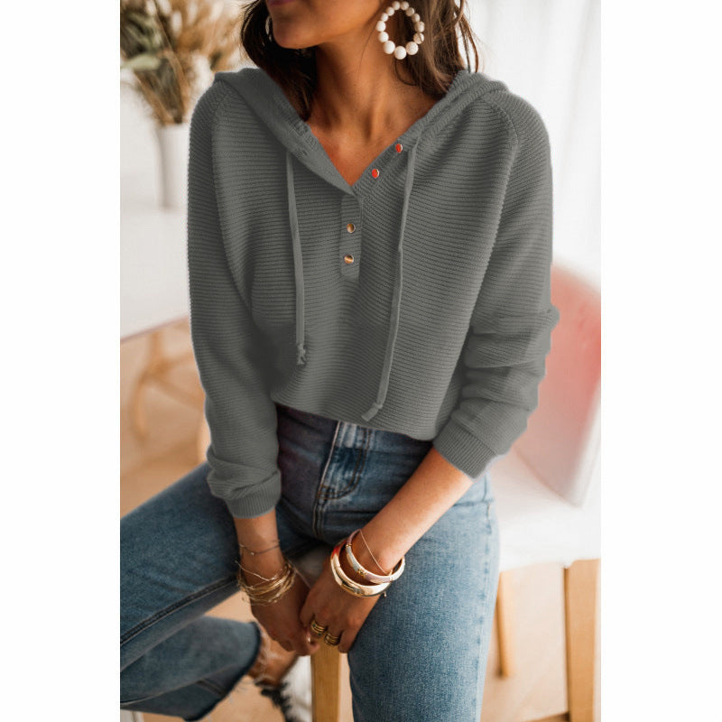Sweat à capuche femme - Coupe décontractée - Texture ample - Détail cravate - Capuche avec cordon de serrage