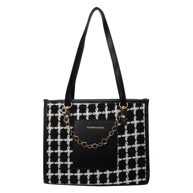 Sac fourre-tout à carreaux de grande capacité et tendance - Chic&Shines