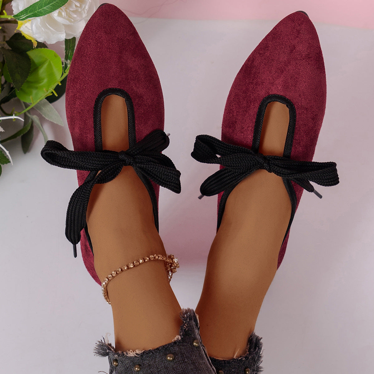 Chaussures plates décontractées Nœud
