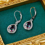 Boucles d'oreilles en pierre goutte d'eau colorée