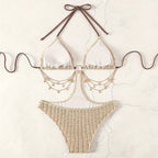 Maillot de bain une pièce licou dos nu à chaine