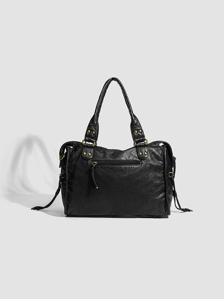 RAQUEL - Sac à main en cuir rigide avec bandoulière