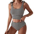 Maillot de bain tube 2 pièces à rayures