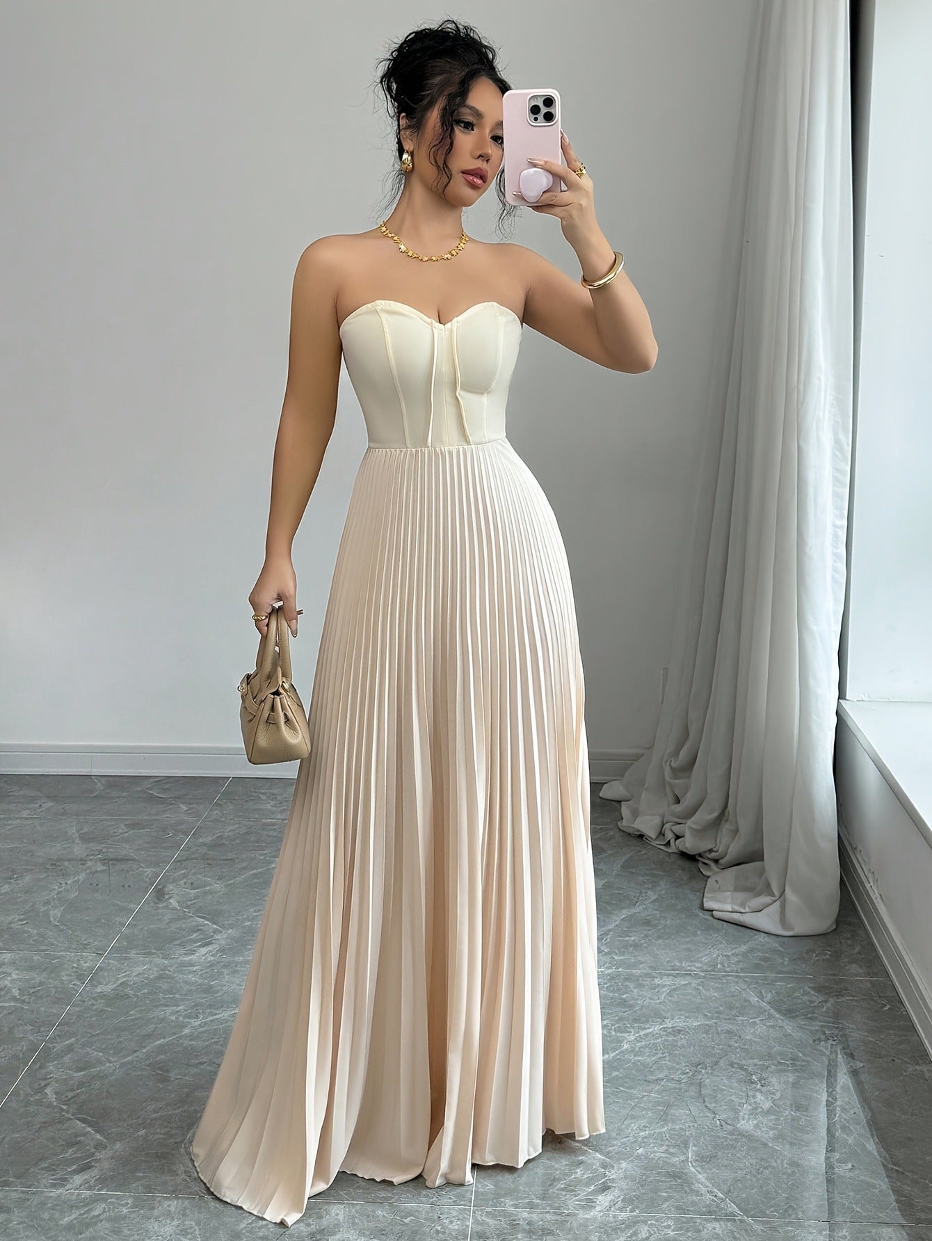 Robe longue bustier taille haute - Chic&Shines