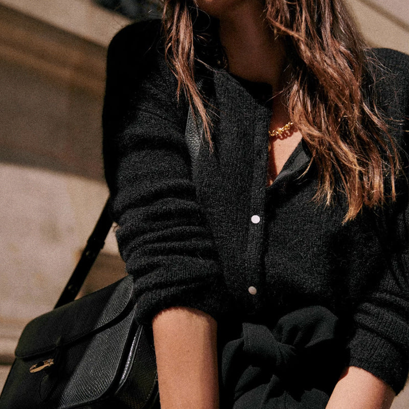 Gilet en acrylique pour femme – Tricot léger à manches longues, idéal pour la superposition au quotidien