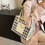 Sac fourre-tout à carreaux de grande capacité et tendance