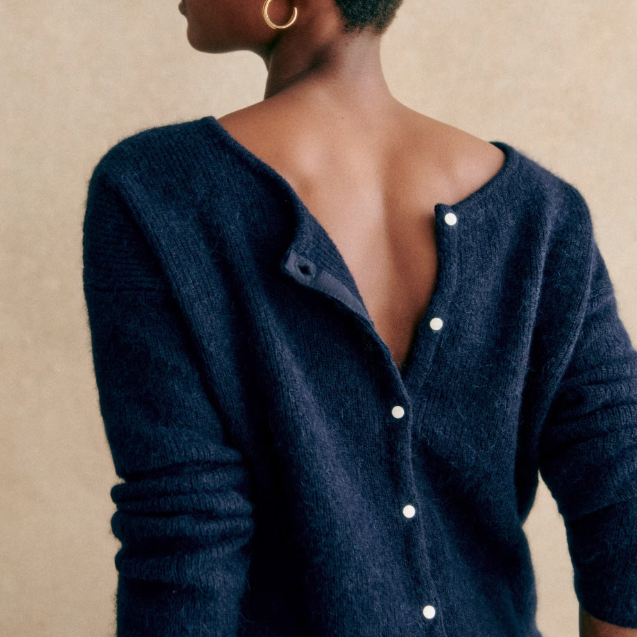 Gilet en acrylique pour femme – Tricot léger à manches longues, idéal pour la superposition au quotidien