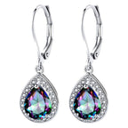 Boucles d'oreilles en pierre goutte d'eau colorée