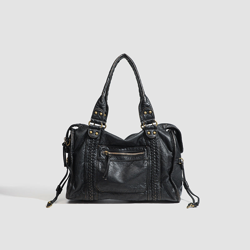RAQUEL - Sac à main en cuir rigide avec bandoulière