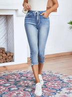 Jean court stretch à lacets - Chic&Shines