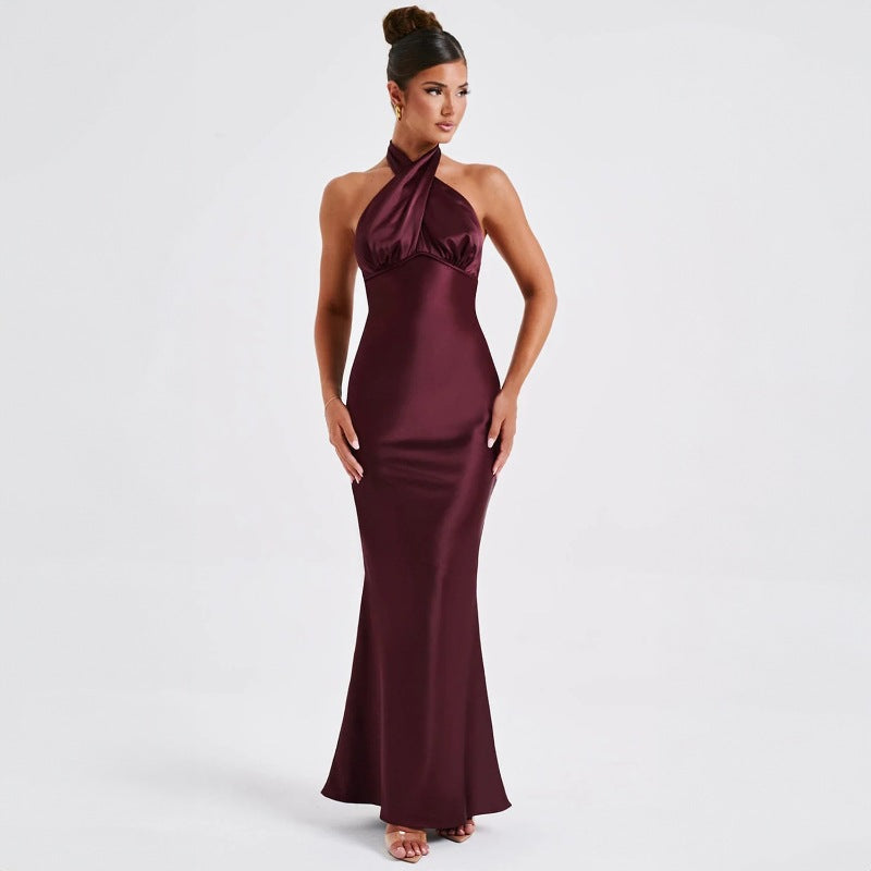 Robe longue licou sans manches dos nu - Chic&Shines