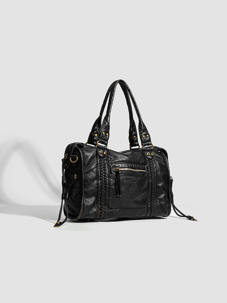 RAQUEL - Sac à main en cuir rigide avec bandoulière