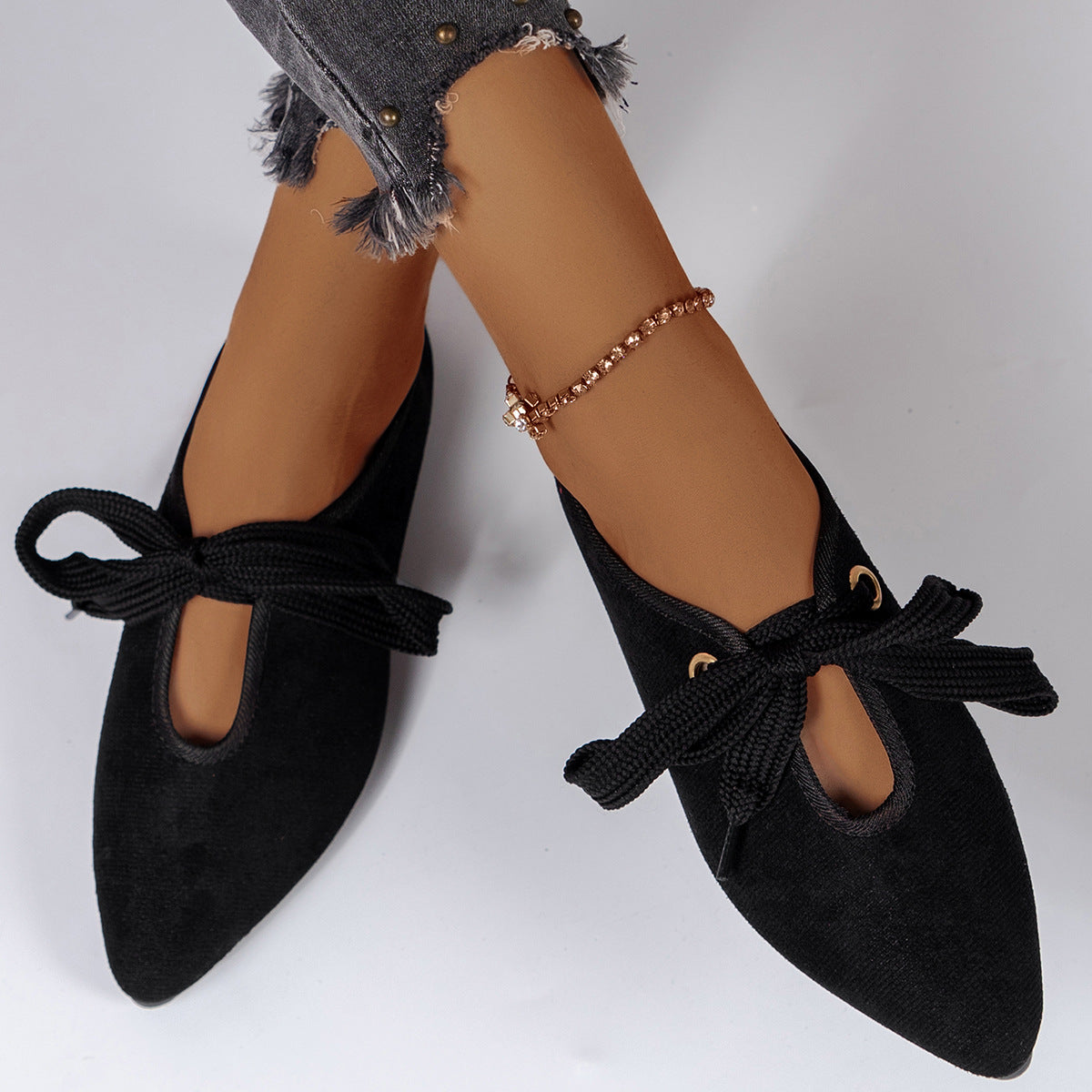Chaussures plates décontractées Nœud