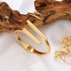 Adjustable metal bracelet and ring jewelry set